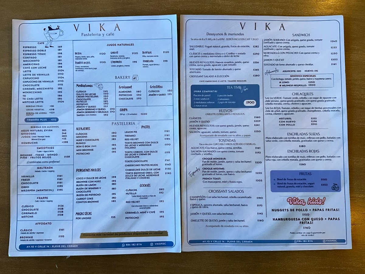 Vika café Menu - Image 1